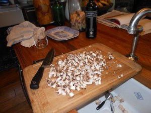 Cremini Mushrooms roughly chopped for Bowtie Pasta