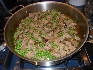 Bowtie Pasta with Sausage, Peas, and Mushrooms