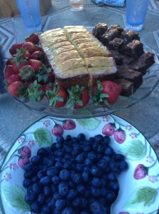 Lemon poppy seed loaf and Valentines Day brownies in July 